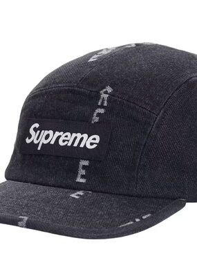 Supreme Black Logo Denim Cap